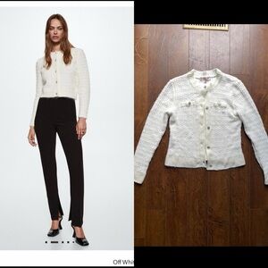 Catherine Malandrino Cotton Blend Cardigan Sweater. Pearl Buttons. Medium